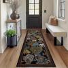 Garvee Jungle Green 8×10 Washable Rugs for Living Room Soft Non Slip Animal Print Bedroom Rugs Large Stain Resistant Botanical Forest Carpet for Kids Play Room Nursery Room Dining Room Decor(Animal Jungle/Black)