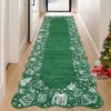 Garvee Red Christmas Runner Rug for Hallway 2×6 Non-Slip Kitchen Runner, Ultra-Soft Low Pile Scalloped Rug for Bedroom, Non-Shedding Thin Indoor Carpet for Laundry, Living Room(Christmas Border-green)