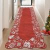 Garvee Red Christmas Runner Rug for Hallway 2×6 Non-Slip Kitchen Runner, Ultra-Soft Low Pile Scalloped Rug for Bedroom, Non-Shedding Thin Indoor Carpet for Laundry, Living Room(Christmas Border-red)