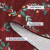 Garvee Red Christmas Runner Rug for Hallway 2×6 Non-Slip Kitchen Runner, Ultra-Soft Low Pile Scalloped Rug for Bedroom, Non-Shedding Thin Indoor Carpet for Laundry, Living Room(Christmas Sprigs-red)