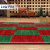 Garvee Red Christmas Runner Rug for Hallway 2×6 Non-Slip Kitchen Runner, Ultra-Soft Low Pile Scalloped Rug for Bedroom, Non-Shedding Thin Indoor Carpet for Laundry, Living Room(Christmas Plaid-red&green)