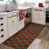 Garvee Red Christmas Runner Rug for Hallway 2×6 Non-Slip Kitchen Runner, Ultra-Soft Low Pile Scalloped Rug for Bedroom, Non-Shedding Thin Indoor Carpet for Laundry, Living Room(Christmas Plaid-red&green)