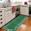 Garvee Red Christmas Runner Rug for Hallway 2×6 Non-Slip Kitchen Runner, Ultra-Soft Low Pile Scalloped Rug for Bedroom, Non-Shedding Thin Indoor Carpet for Laundry, Living Room(Christmas Border-green)