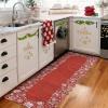 Garvee Red Christmas Runner Rug for Hallway 2×6 Non-Slip Kitchen Runner, Ultra-Soft Low Pile Scalloped Rug for Bedroom, Non-Shedding Thin Indoor Carpet for Laundry, Living Room(Christmas Border-red)