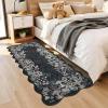 Garvee Scalloped Mushroom Rug 2’x6′ Hallway Runner, Cute Soft Floral Kitchen Rug, Non-Slip Farmhouse Washable Runner Rug for Entryway Bathroom Laundry Dorm Room, Brown(Scalloped Mushroom|black)