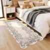 Garvee Scalloped Mushroom Rug 2’x6′ Hallway Runner, Cute Soft Floral Kitchen Rug, Non-Slip Farmhouse Washable Runner Rug for Entryway Bathroom Laundry Dorm Room, Brown(Scalloped Mushroom|beige)