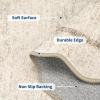 Garvee Scalloped Washable Round Rugs, Non-Slip Soft Round Rug 4ft Ultra-Thin, Small Boho Circle Carpet for Entryway Kitchen Bedroom Nursery Bathroom, Beige