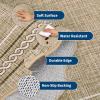 Garvee Scalloped Washable Rugs for Entryway 2×8 Runner Rug Non Slip Kitchen Rugs Indoor Modern Long Bathroom Rug Low Pile Stain Resistant Carpet for Bedroom Hallway Laundry Living Room 2’x8′ Dark Grey(Scalloped03|jute Color)