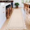 Garvee Scalloped Washable Rugs for Entryway 2×8 Runner Rug Non Slip Kitchen Rugs Indoor Modern Long Bathroom Rug Low Pile Stain Resistant Carpet for Bedroom Hallway Laundry Living Room 2’x8′ Dark Grey(Scalloped03|beige)