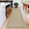 Garvee Scalloped Washable Rugs for Entryway 2×8 Runner Rug Non Slip Kitchen Rugs Indoor Modern Long Bathroom Rug Low Pile Stain Resistant Carpet for Bedroom Hallway Laundry Living Room 2’x8′ Dark Grey(Scalloped03|jute Color)