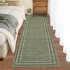 Garvee Scalloped Washable Rugs for Entryway 2×8 Runner Rug Non Slip Kitchen Rugs Indoor Modern Long Bathroom Rug Low Pile Stain Resistant Carpet for Bedroom Hallway Laundry Living Room 2’x8′ Dark Grey(Scalloped03|green)