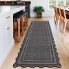 Garvee Scalloped Washable Rugs for Entryway 2×8 Runner Rug Non Slip Kitchen Rugs Indoor Modern Long Bathroom Rug Low Pile Stain Resistant Carpet for Bedroom Hallway Laundry Living Room 2’x8′ Dark Grey(Scalloped03|charcoal)