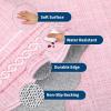 Garvee Scalloped Washable Rugs for Entryway 2×8 Runner Rug Non Slip Kitchen Rugs Indoor Modern Long Bathroom Rug Low Pile Stain Resistant Carpet for Bedroom Hallway Laundry Living Room 2’x8′ Dark Grey(Scalloped03|pink)
