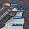 Garvee Scalloped Washable Rugs for Entryway 2×8 Runner Rug Non Slip Kitchen Rugs Indoor Modern Long Bathroom Rug Low Pile Stain Resistant Carpet for Bedroom Hallway Laundry Living Room 2’x8′ Dark Grey(Scalloped03|charcoal)