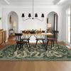 Garvee Snake 9×12 Area Rugs for Living Room Washable Non Slip Stain Resistant Thin Carpet Low Pile Lightweight Floor Cover for Bedroom Dining Room Office, Green(Snake/Green)