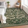 Garvee Snake 9×12 Area Rugs for Living Room Washable Non Slip Stain Resistant Thin Carpet Low Pile Lightweight Floor Cover for Bedroom Dining Room Office, Green(Snake/Green)