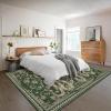 Garvee Snake 9×12 Area Rugs for Living Room Washable Non Slip Stain Resistant Thin Carpet Low Pile Lightweight Floor Cover for Bedroom Dining Room Office, Green(Snake/Green)