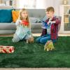 Garvee Soft Fluffy Runner Rug 2×8 for Hallway Bedside Long Runner Rug Non-Slip Tie-Dyed Plush Shag Runner Modern Solid Color Throw Carpet for Living Room Nursery Entryway Girls Kids Room, Green