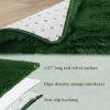 Garvee Soft Fluffy Runner Rug 2×8 for Hallway Bedside Long Runner Rug Non-Slip Tie-Dyed Plush Shag Runner Modern Solid Color Throw Carpet for Living Room Nursery Entryway Girls Kids Room, Green