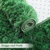 Garvee Soft Fluffy Runner Rug 2×8 for Hallway Bedside Long Runner Rug Non-Slip Tie-Dyed Plush Shag Runner Modern Solid Color Throw Carpet for Living Room Nursery Entryway Girls Kids Room, Green
