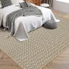 Garvee Vintage Print Area Rug,5×7 ft Boho Non-Slip Indoor Carpet with Realistic Braided Texture, Stain Resistant Distressed Print Mat for Living Room/Bedroom/Kitchen/Nursery-Washable, Durable(Black(Camel)