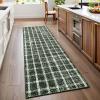Garvee Washable 4×6 Area Rug Indoor Modern Geometric Checkered Print Bedroom Rugs Soft Non Slip Floor Carpet for Living Room Dining Room Kitchen Low Pile Untra Thin Rug for Nusery Playroom, Blue(Green)