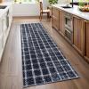 Garvee Washable 4×6 Area Rug Indoor Modern Geometric Checkered Print Bedroom Rugs Soft Non Slip Floor Carpet for Living Room Dining Room Kitchen Low Pile Untra Thin Rug for Nusery Playroom, Blue(Blue)