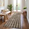 Garvee Washable 4×6 Area Rug Indoor Modern Geometric Checkered Print Bedroom Rugs Soft Non Slip Floor Carpet for Living Room Dining Room Kitchen Low Pile Untra Thin Rug for Nusery Playroom, Blue(Taupe)