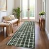 Garvee Washable 4×6 Area Rug Indoor Modern Geometric Checkered Print Bedroom Rugs Soft Non Slip Floor Carpet for Living Room Dining Room Kitchen Low Pile Untra Thin Rug for Nusery Playroom, Blue(Green)