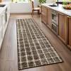 Garvee Washable 4×6 Area Rug Indoor Modern Geometric Checkered Print Bedroom Rugs Soft Non Slip Floor Carpet for Living Room Dining Room Kitchen Low Pile Untra Thin Rug for Nusery Playroom, Blue(Taupe)