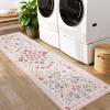 Garvee Washable Floral 5×7 Area Rugs for Living Room, Indoor Farmhouse Non Slip Girls Bedroom Rug, Ultra Soft Thin Large Carpet for Nursery Playroom, Stain Resistant Dining Room Rugs, Beige Pink(Floral|pink)