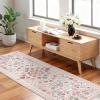 Garvee Washable Floral 5×7 Area Rugs for Living Room, Indoor Farmhouse Non Slip Girls Bedroom Rug, Ultra Soft Thin Large Carpet for Nursery Playroom, Stain Resistant Dining Room Rugs, Beige Pink(Floral|pink)