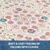 Garvee Washable Floral 5×7 Area Rugs for Living Room, Indoor Farmhouse Non Slip Girls Bedroom Rug, Ultra Soft Thin Large Carpet for Nursery Playroom, Stain Resistant Dining Room Rugs, Beige Pink(Floral|pink)