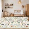Garvee Washable Floral Rug 9x12ft Non Slip Living Room Rug, Area Rugs Vintage Distressed Soft Carpet for Bedroom, Dinning Room, Home Office(Beige/Multi)