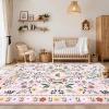 Garvee Washable Floral Rug 9x12ft Non Slip Living Room Rug, Area Rugs Vintage Distressed Soft Carpet for Bedroom, Dinning Room, Home Office(Light Pink)