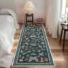 Garvee Washable Rug 8×10 Vintage Area Rug for Living Room Non Slip Boho Medal Throw Rugs Non Shedding Farmhouse Distressed Carpet Foldable Thin Retro Rug for Office Kid Nursery Playroom Blue Brown(Butterfly | Black)