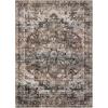 Garvee Washable Rug 8×10 Vintage Area Rug for Living Room Non Slip Boho Medal Throw Rugs Non Shedding Farmhouse Distressed Carpet Foldable Thin Retro Rug for Office Kid Nursery Playroom Blue Brown(Brown)