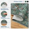 Garvee Washable Rug 8×10 Vintage Area Rug for Living Room Non Slip Boho Medal Throw Rugs Non Shedding Farmhouse Distressed Carpet Foldable Thin Retro Rug for Office Kid Nursery Playroom Blue Brown(Boho Floral | Green)