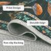 Garvee Washable Rug 8×10 Vintage Area Rug for Living Room Non Slip Boho Medal Throw Rugs Non Shedding Farmhouse Distressed Carpet Foldable Thin Retro Rug for Office Kid Nursery Playroom Blue Brown(Butterfly | Black)