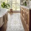 Garvee Washable Rug 8×10 Vintage Area Rug for Living Room Non Slip Boho Medal Throw Rugs Non Shedding Farmhouse Distressed Carpet Foldable Thin Retro Rug for Office Kid Nursery Playroom Blue Brown(Floral | Beige/Multi)