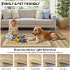 Garvee Washable Rug 9×12 Modern Bordered Area Rugs for Living Room Contemporary Rustic Soft Anti-Skid Folding Carpet Non-Shedding Indoor Floor Carpets for Bedroom Dining Room Home Office, Beige(Border-jute)