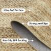 Garvee Washable Rug 9×12 Modern Bordered Area Rugs for Living Room Contemporary Rustic Soft Anti-Skid Folding Carpet Non-Shedding Indoor Floor Carpets for Bedroom Dining Room Home Office, Beige(Border-jute)