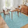 Garvee Washable Runner Rug for Hallway 2×6 Black Bathroom Rug Non Slip Non Shedding Modern Solid Color Floor Covering Stain Resistant Contemporary Accent Mats for Entryway Bedroom Kitchen(Modern|blue)