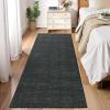 Garvee Washable Runner Rug for Hallway 2×6 Black Bathroom Rug Non Slip Non Shedding Modern Solid Color Floor Covering Stain Resistant Contemporary Accent Mats for Entryway Bedroom Kitchen(Neutral|black)
