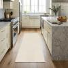 Garvee Washable Runner Rug for Hallway 2×6 Black Bathroom Rug Non Slip Non Shedding Modern Solid Color Floor Covering Stain Resistant Contemporary Accent Mats for Entryway Bedroom Kitchen(Solid Color|beige)