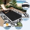 Outdoor Rug 5×8 Modern Bordered Patio Rug Foldable Plastic Straw Rugs Waterproof Abstract Reversible Large Outdoor Carpet for Patio, RV, Deck, Balcony, Backyard, Picnic, Beach, Clover,Black(Black White)
