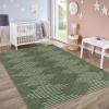 Garvee 10×13 Geometric Washable Rugs for Bedroom Minimalistic Striped Rug for Living Room Modern Office Carpet Non Slip Neutral Soft Nursery Rug Low Pile Large Farmhouse Rugs Green(Green)