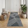 Garvee 10×13 Large Living Room Rugs, Modern Geometric Bedroom Rug Non Slip Low Pile Under Table Carpet for Dining Room, Stain Resistant Ultra Thin Throw Rug for Boy’s Room Office, Green(Striped|black)