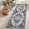 Garvee 2×6 Kitchen Runner Rug Machine Washable Area Rugs Vintage Distressed Door Mats with Non Slip Backing Non Shedding Low Pile Floor Cover Stain Resistant Carpet for Entryway Hallway, Red Brown(Farmhouse|grey)