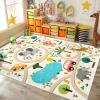 Garvee 4×6 Rugs for Kids Room, Washable Playroom Rug Hopscotch＆Ludo Game Area Rugs with Colors, Non Slip Ultra Soft Educational Learning Carpet Stain Resistant City Road Mats for Children Baby Toddler(Animals)